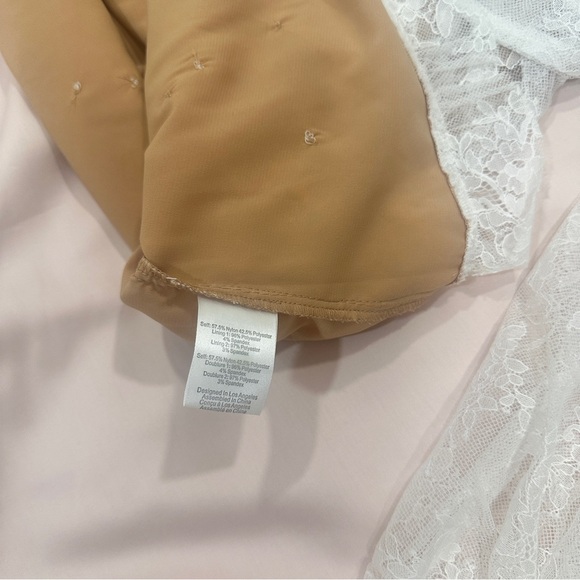 For Love & Lemons Dynasty One Shoulder Dress in White Lace - Picture 7 of 7